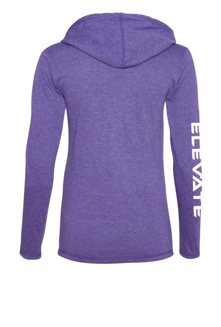 Womens Lightweight Long Sleeve - Heather Purple/ Neon Yellow