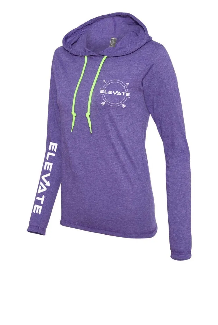 Womens Lightweight Long Sleeve - Heather Purple/ Neon Yellow