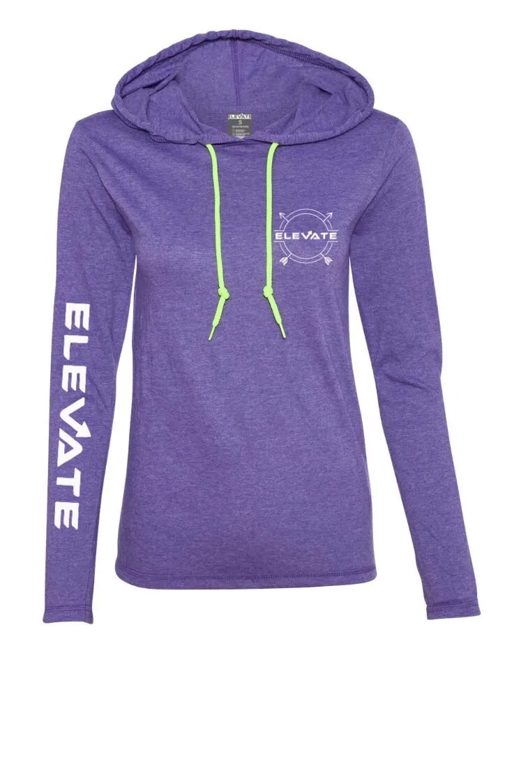Womens Lightweight Long Sleeve - Heather Purple/ Neon Yellow