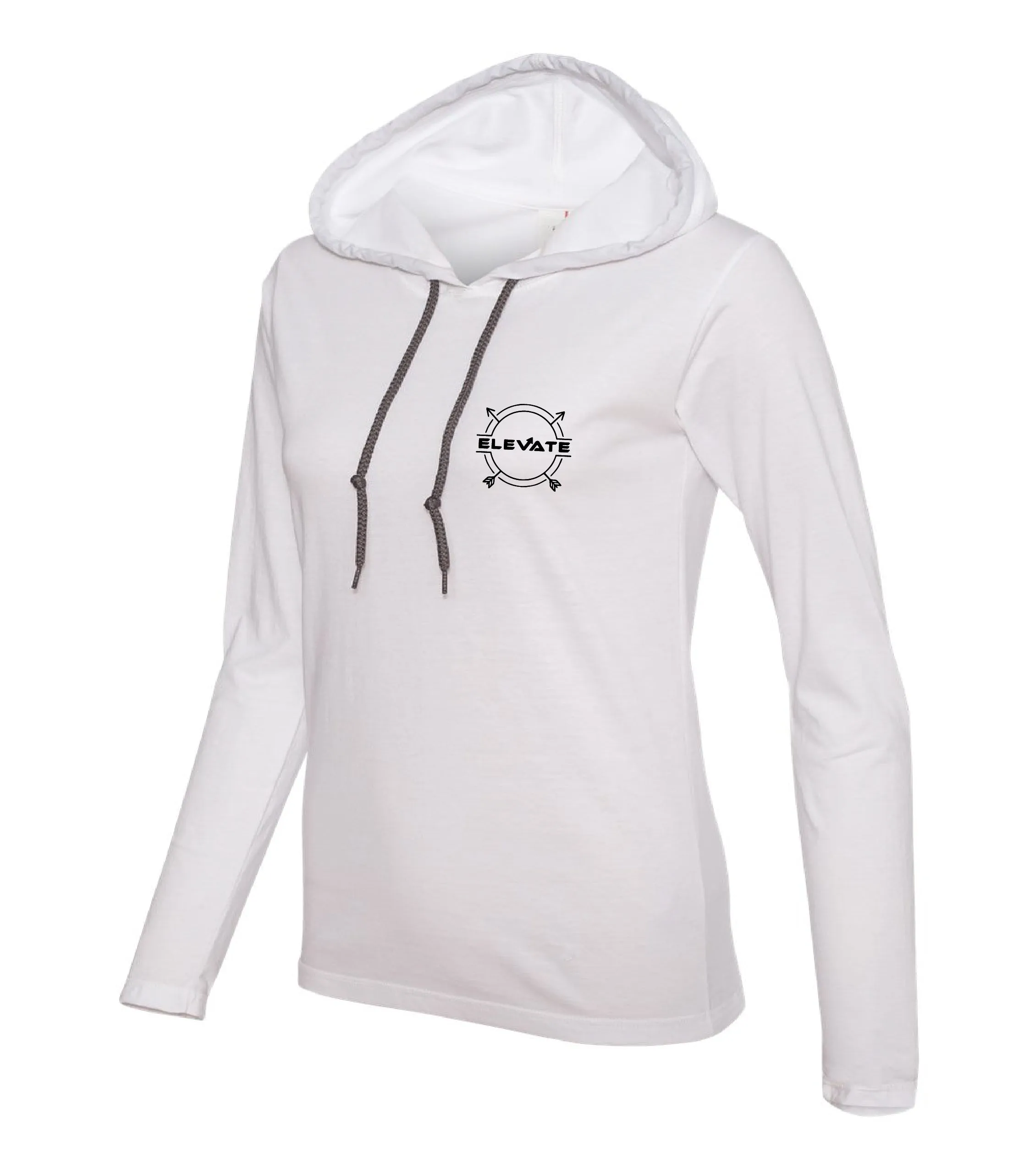 Womens Lightweight Long Sleeve - White/ Dark Grey