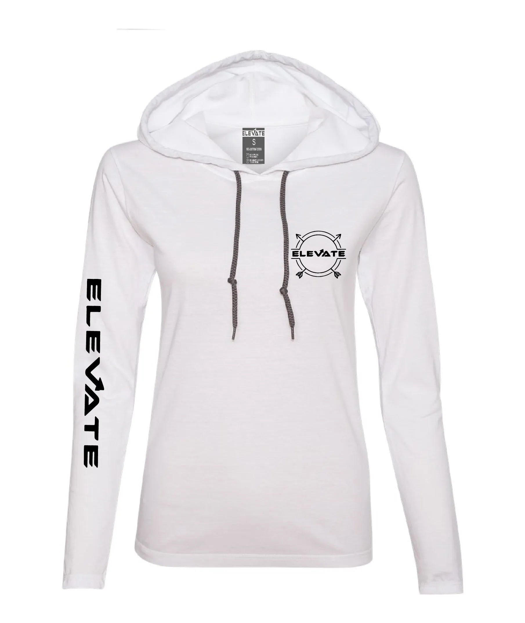 Womens Lightweight Long Sleeve - White/ Dark Grey