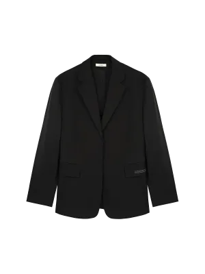 Women's Organic Cotton Oversized Tailored Blazer—black