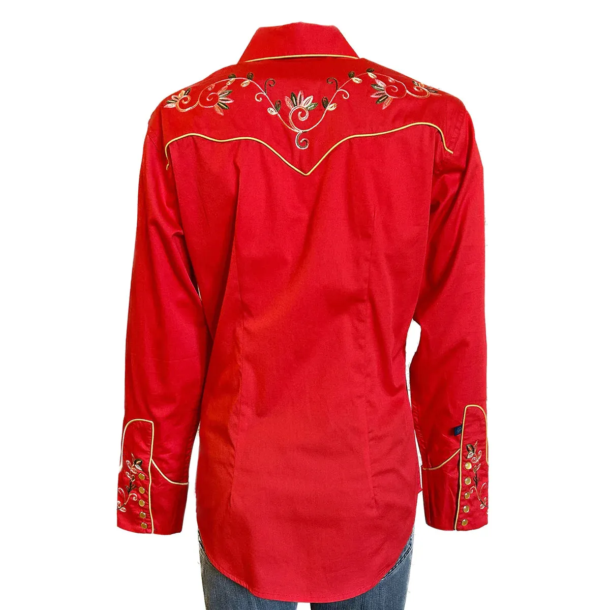 Women's Vintage Western Shirt Collection: Rockmount Variegated Floral Embroidery