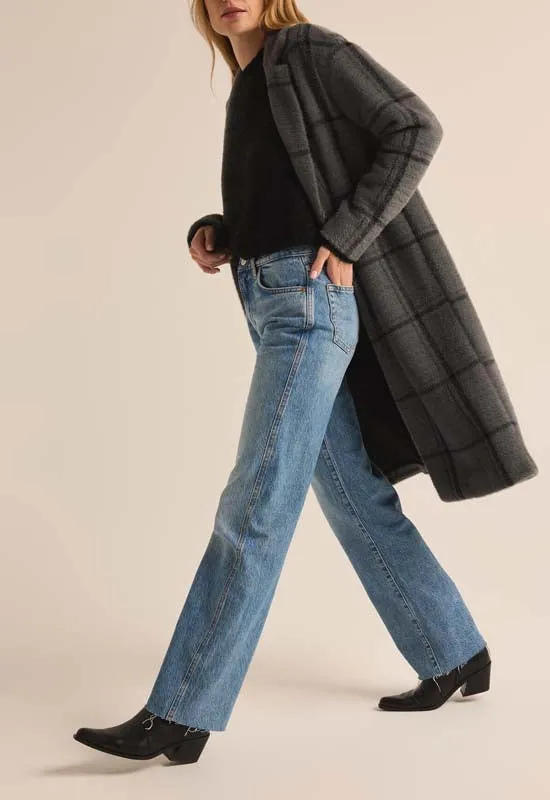 Z Supply - Mason Windowpane Coat Charcoal Heather