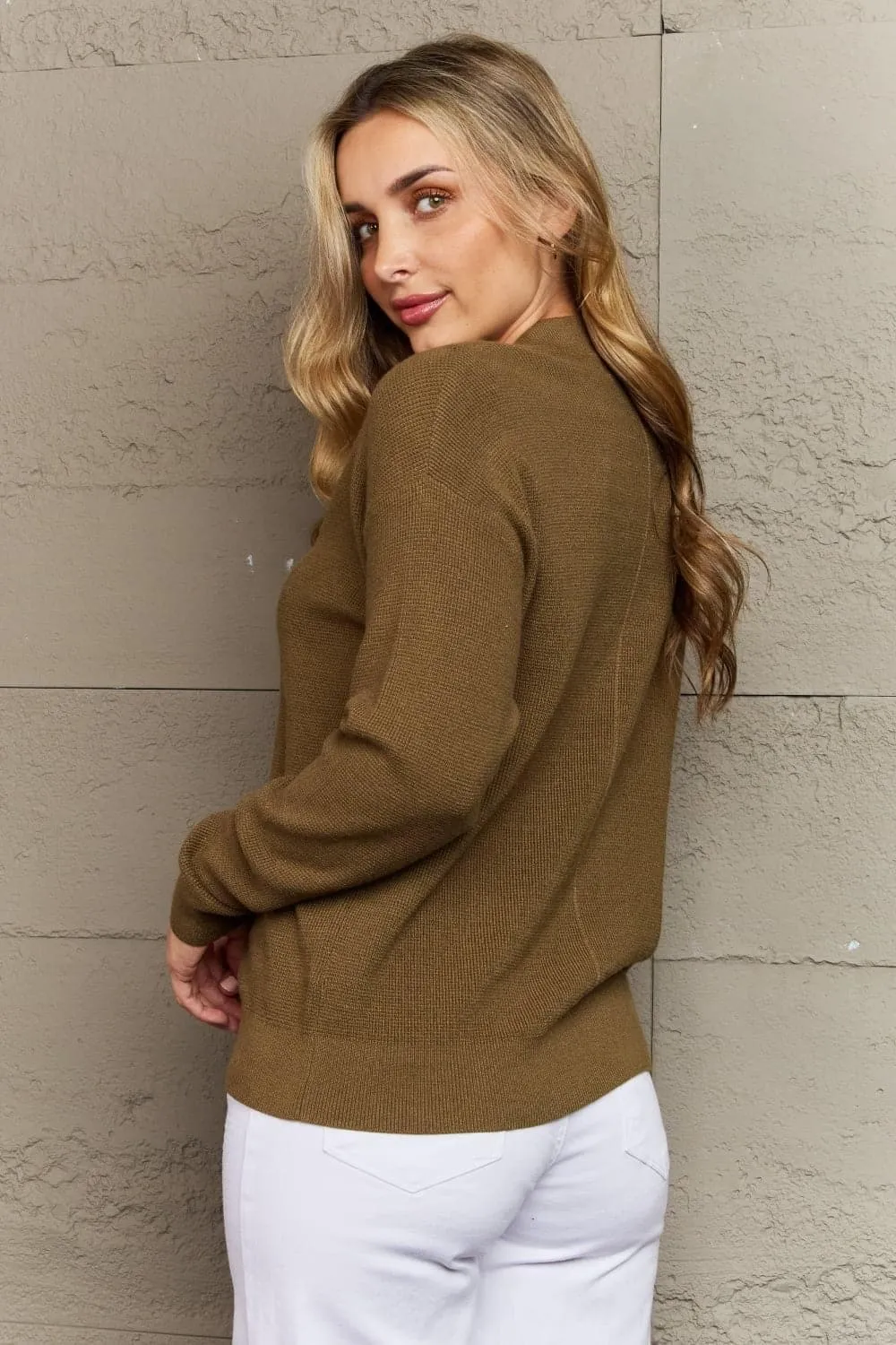 Zenana Kiss Me Tonight Button Down Cardigan, Olive
