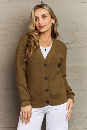 Zenana Kiss Me Tonight Button Down Cardigan, Olive